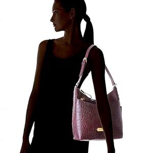 Isle Locada Croc Embossed Genuine Leather Shoulder Bag - NWT!